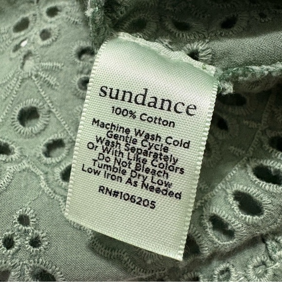 Sundance Catalog Womens Medium Green Moonlight Eyelet Cardigan Jacket Open-Front - Picture 15 of 15